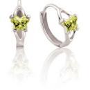 Childrens Sterling Silver Bfly CZ Birthstone Hinged Earrings