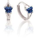 Childrens Sterling Silver Bfly CZ Birthstone Hinged Earrings