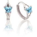 Childrens Sterling Silver Bfly CZ Birthstone Hinged Earrings