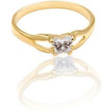 Children's 10K Gold Bfly CZ Birthstone Ring