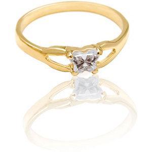 Children's 10K Gold Bfly CZ Birthstone Ring