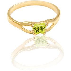Children's 10K Gold Bfly CZ Birthstone Ring