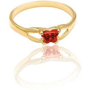 Children's 10K Gold Bfly CZ Birthstone Ring