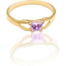 Children's 10K Gold Bfly CZ Birthstone Ring