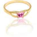 Children's 10K Gold Bfly CZ Birthstone Ring
