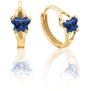 10K Gold Bfly CZ Birthstone Hinged Earrings