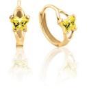 10K Gold Bfly CZ Birthstone Hinged Earrings