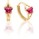 10K Gold Bfly CZ Birthstone Hinged Earrings