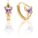 10K Gold Bfly CZ Birthstone Hinged Earrings