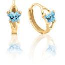 10K Gold Bfly CZ Birthstone Hinged Earrings