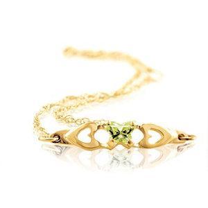 Childrents 10K Gold Bfly CZ Birthstone Bracelet