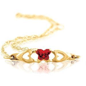 Childrents 10K Gold Bfly CZ Birthstone Bracelet