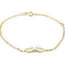Childrents 10K Gold Bfly CZ Birthstone Bracelet