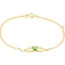 Childrents 10K Gold Bfly CZ Birthstone Bracelet