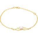 Childrents 10K Gold Bfly CZ Birthstone Bracelet
