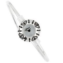 Kera™ Bead Watch Heart Pattern with Black Enamel
