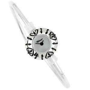 Kera™ Bead Watch Heart Pattern with Black Enamel