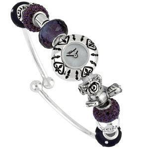 Kera™ Bead Watch Heart Pattern with Black Enamel