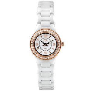 Ceramic Couture™ Rose Gold Immersion Plated Watch with CZ's
