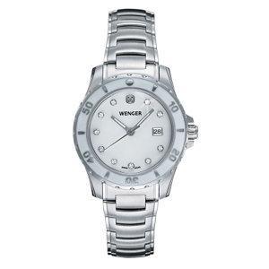 Wenger Ladies Sport White Mother-of-Pearl Dial Stainless Steel Bracelet