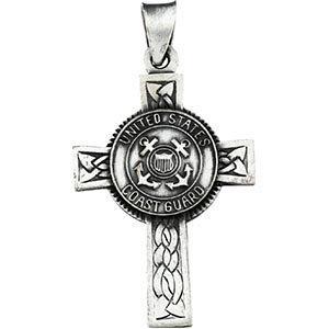 U.S. Coast Guard Cross Pendant, Sterling Silver