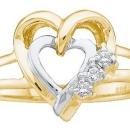 0.03CTW DIAMOND HEART RING
