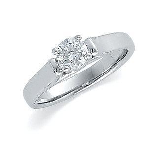 .50 CT Round Diamond Solitaire 14k White Gold Engagement Ring