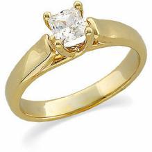 .50 CT Princess Diamond Solitaire 14k Yellow Gold Engagement Ring