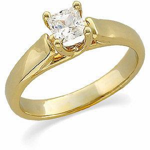 .50 CT Princess Diamond Solitaire 14k Yellow Gold Engagement Ring