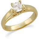 .50 CT Princess Diamond Solitaire 14k Yellow Gold Engagement Ring