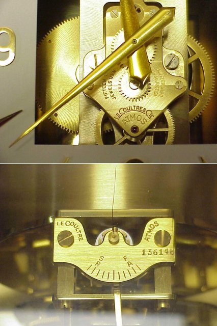 Atmos LeCoultre Perpetual Motion Clock Brass Glass Case