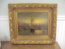Framed Elisha Taylor Baker OOB Painting Tropical Harbor at Sunset 14x18