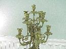 Antique cast Bronze & Marble 9 Arm Candelabra w Cherubs