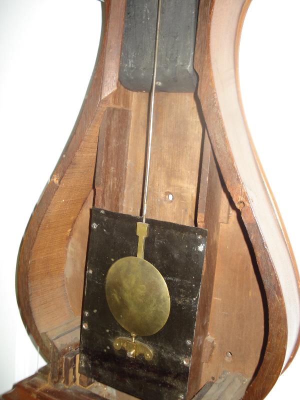 Late Federal Period Carved Mahogany Lyre Clock by David Wood, Newburyport, Massachusetts