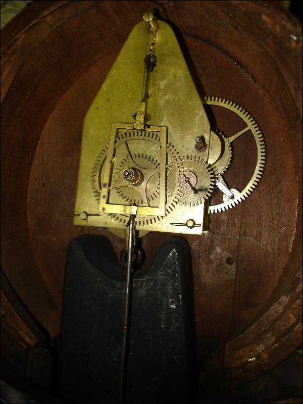 Late Federal Period Carved Mahogany Lyre Clock by David Wood, Newburyport, Massachusetts