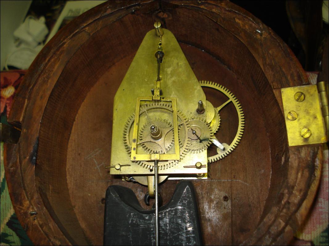 Late Federal Period Carved Mahogany Lyre Clock by David Wood, Newburyport, Massachusetts