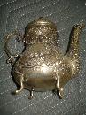 Nineteenth Century European Silver Repousse Chocolate Set With Matching Silver Tray