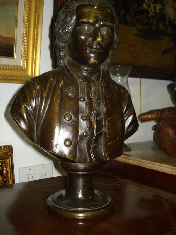 Nineteenth Century Bronze Bust, Male, Signed Cegossen Von C. Mappes, 1841