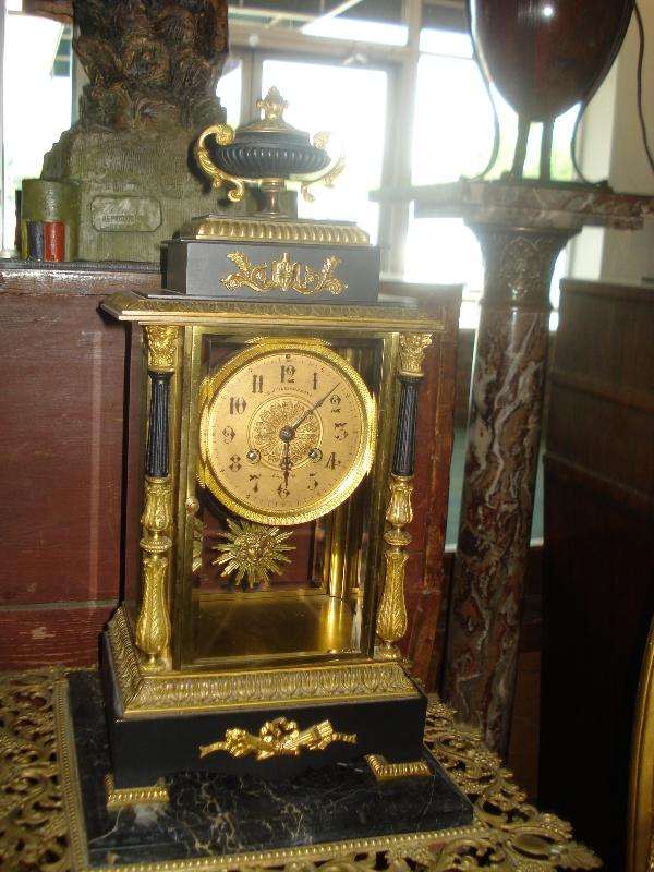 Nineteenth Century French Marble And Bronze Crystal Regulator