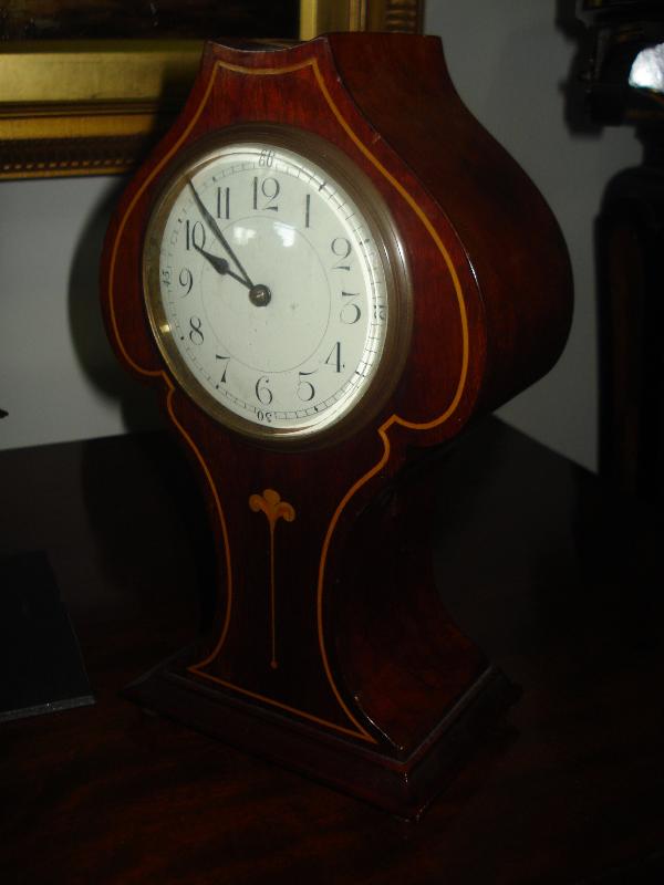 French Nineteenth Century Mantel Clock With Inlay, Balance Wheel Movement