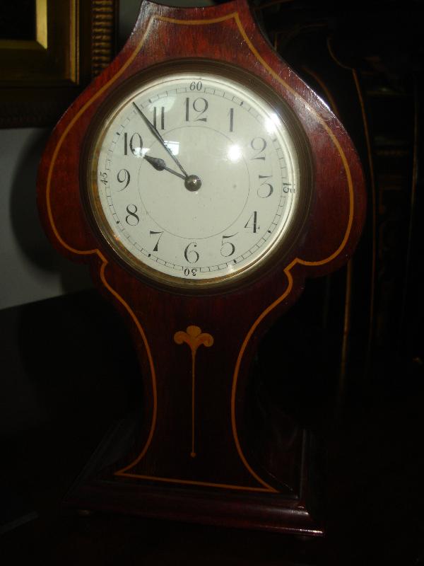 French Nineteenth Century Mantel Clock With Inlay, Balance Wheel Movement
