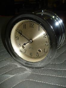 Chelsea Clock Company Nickel Plated Ship's Bell Striking Clock Circa 1940