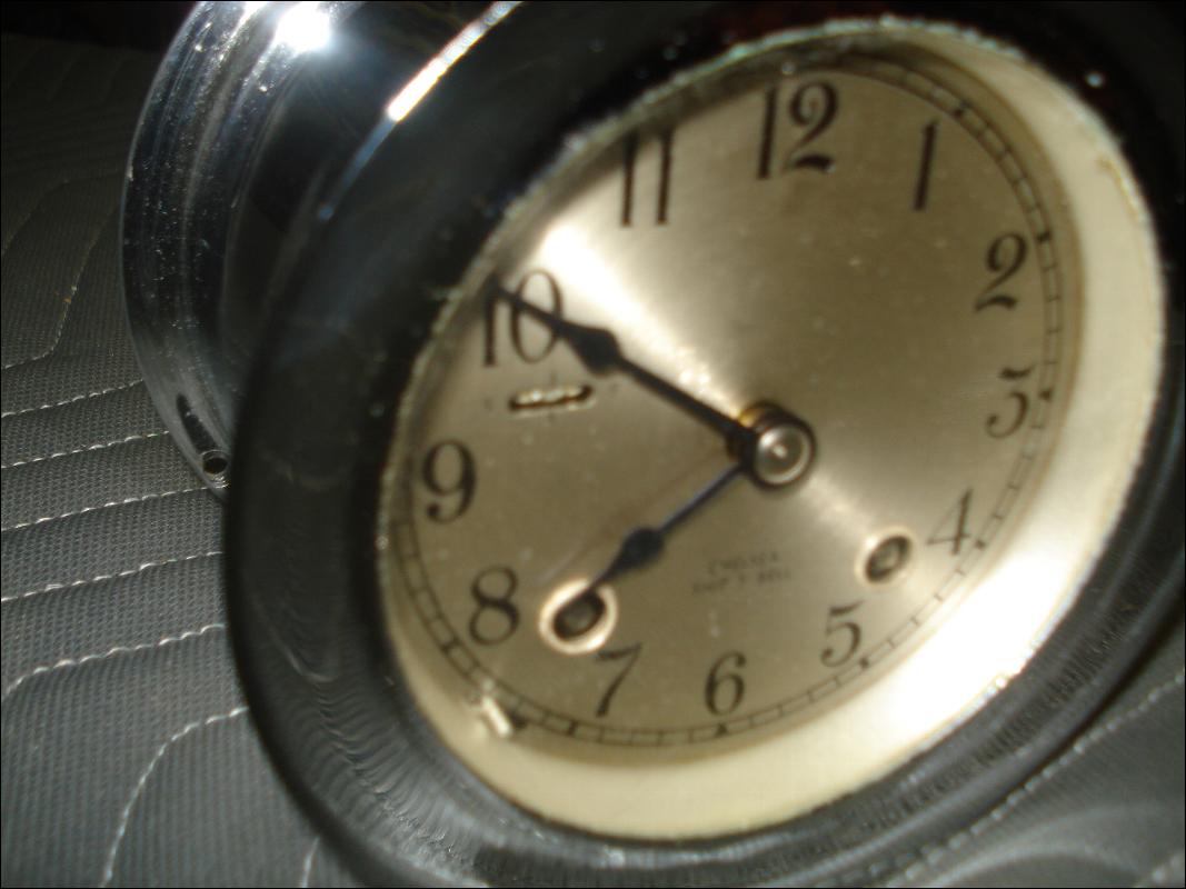 Chelsea Clock Company Nickel Plated Ship's Bell Striking Clock Circa 1940