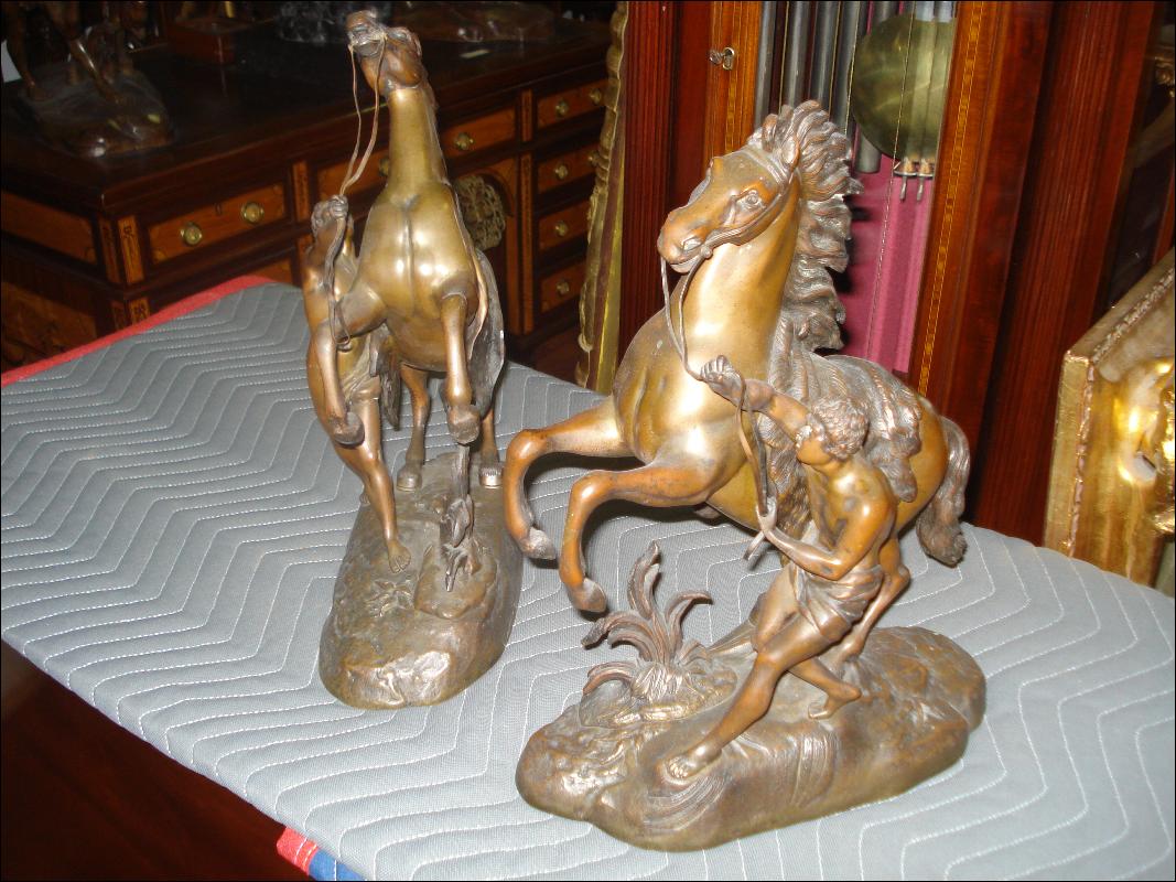 Nineteenth Century French Bronze Marly Horses (Pair)
