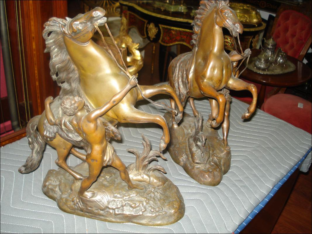 Nineteenth Century French Bronze Marly Horses (Pair)