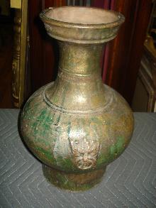 Chinese Han Dynasty Hu In Cucumber Green Glaze
