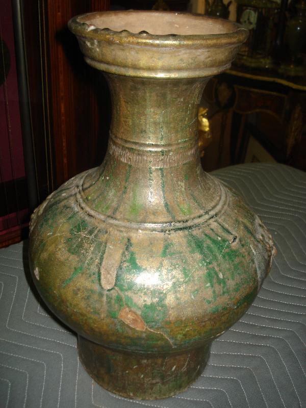 Chinese Han Dynasty Hu In Cucumber Green Glaze