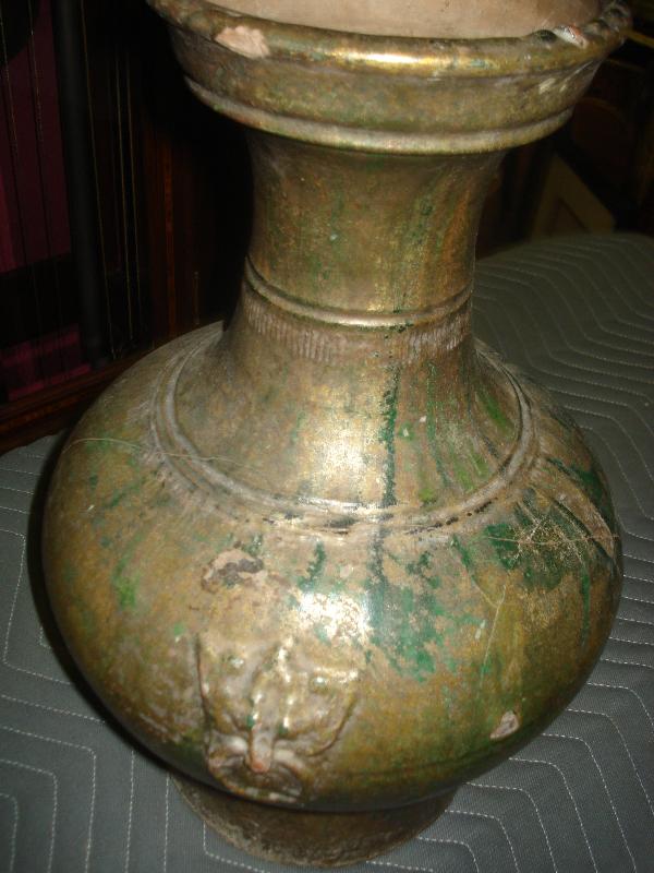 Chinese Han Dynasty Hu In Cucumber Green Glaze