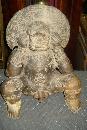 Pre-Columbian Seated God Like Male Figure With Animal Head, Probably Aztec