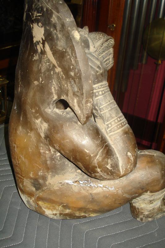 Pre-Columbian Seated God Like Male Figure With Animal Head, Probably Aztec